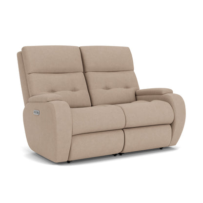 Strait Power Reclining Loveseat with Power Headrests - Fabric 634-40
