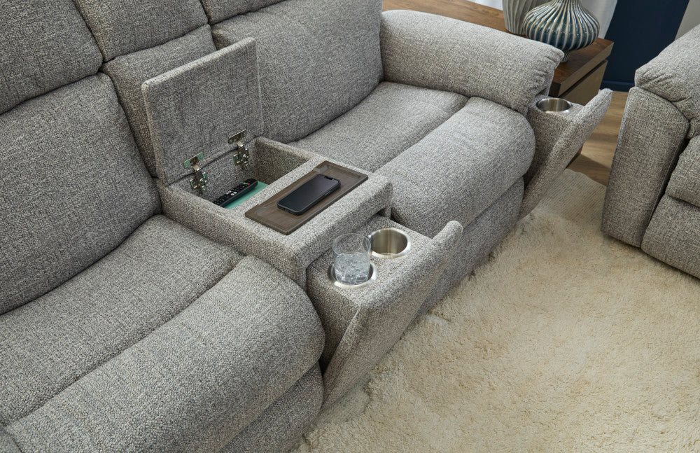 Porter Power Reclining Loveseat with Console, Power Headrests & Lumbar - Fabric 365-72