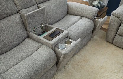 Porter Power Reclining Loveseat with Console, Power Headrests & Lumbar - Fabric 365-72