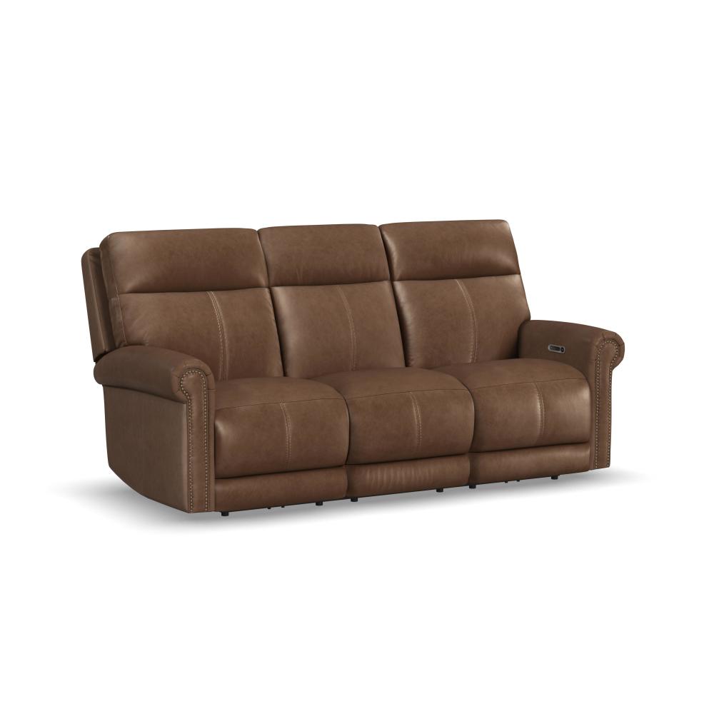 Alexander Power Reclining Sofa with Console, Power Headrest & Lumbar - Leather 706-71