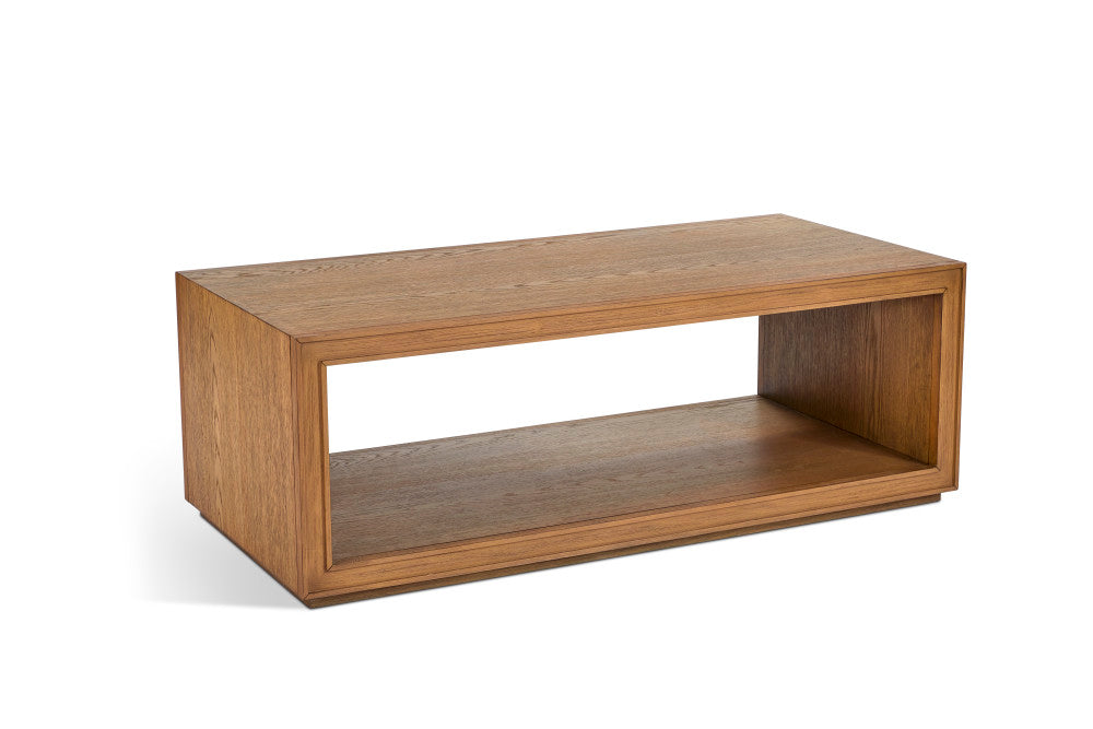 Waterfall Rectangular Coffee Table with Casters - Brown