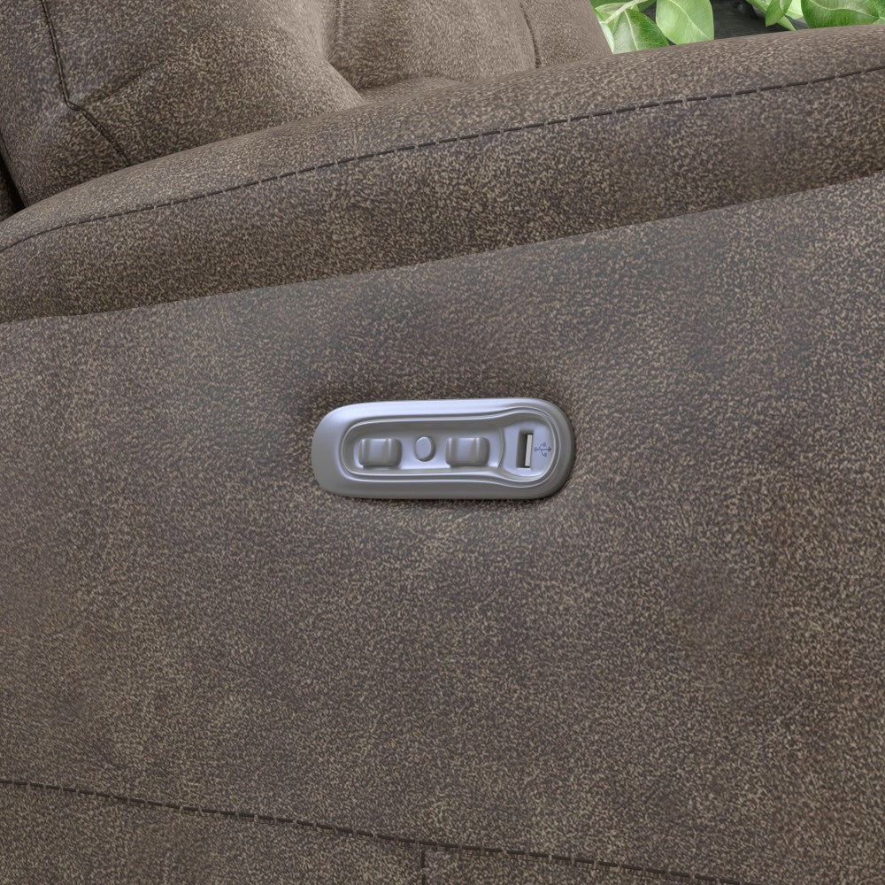 Strait Power Reclining Sofa with Power Headrests - Leather 653-80