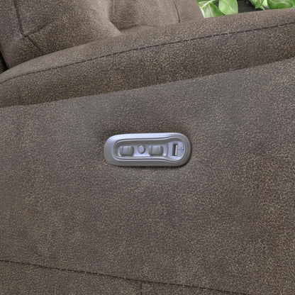 Strait Power Reclining Sofa with Power Headrests - Leather 653-80