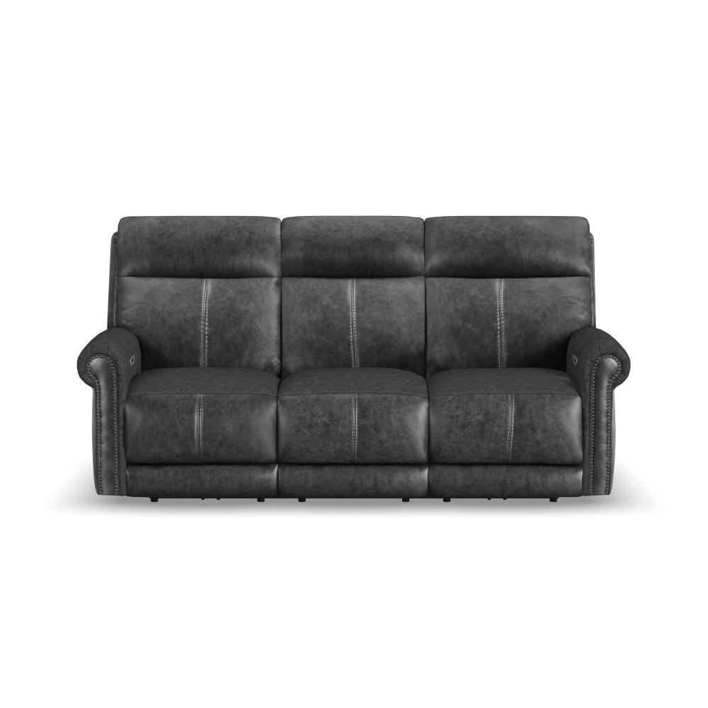 Alexander Power Reclining Sofa with Console, Power Headrest & Lumbar - Leather 706-03