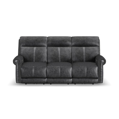 Alexander Power Reclining Sofa with Console, Power Headrest & Lumbar - Leather 706-03