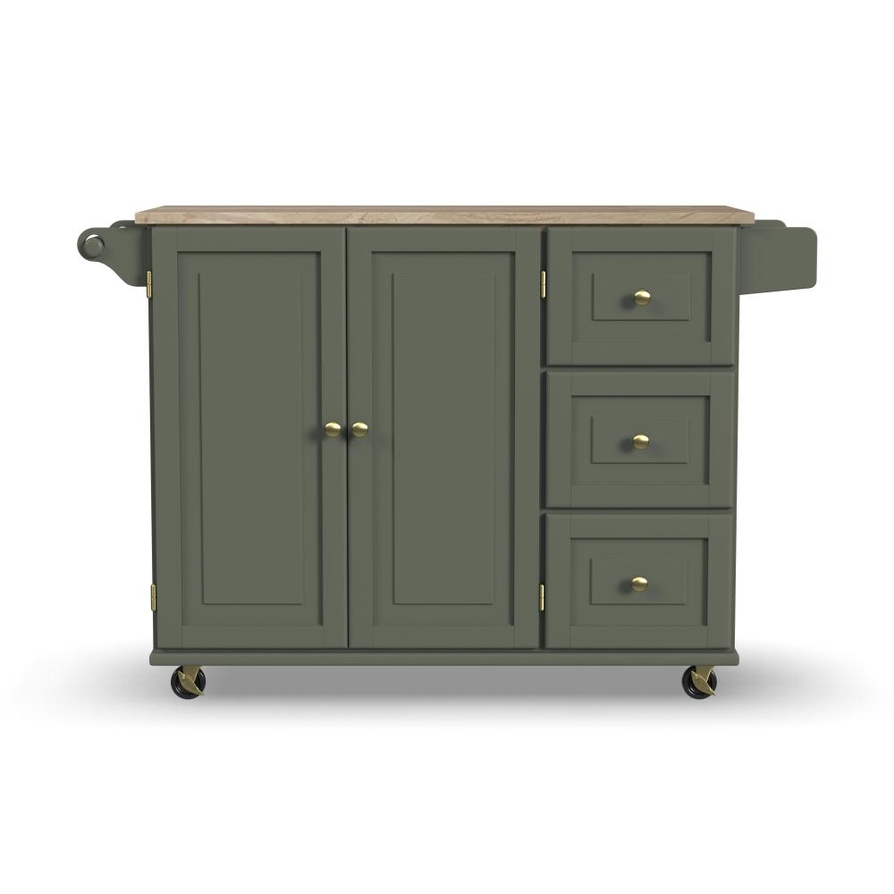 Dolly Madison Drop Leaf Kitchen Cart - Green