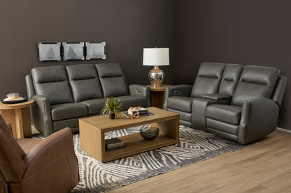 Maxwell Power Reclining Sofa with Power Headrests and Lumbar - Gray