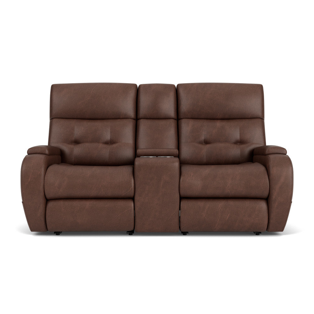 Strait Power Reclining Loveseat with Console & Power Headrests - Default Title