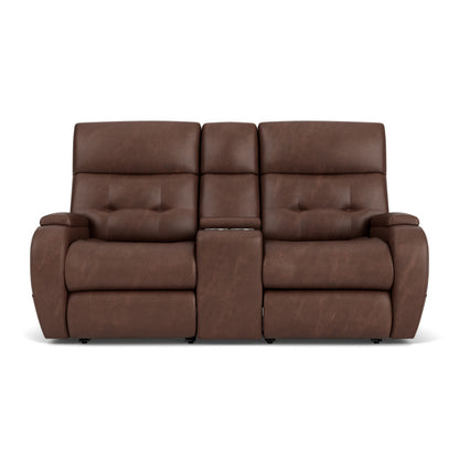 Strait Power Reclining Loveseat with Console & Power Headrests - Default Title