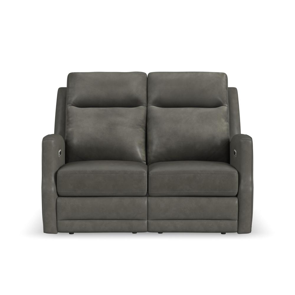 Maxwell Power Reclining Loveseat with Power Headrests and Lumbar - Gray