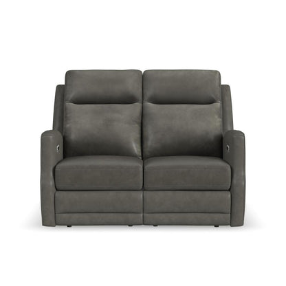 Maxwell Power Reclining Loveseat with Power Headrests and Lumbar - Gray