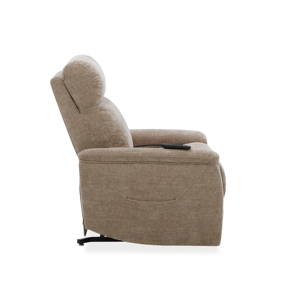 Luma Power Lift Recliner with Power Headrest, Lumbar, Heat & Massage - Fabric 428-75