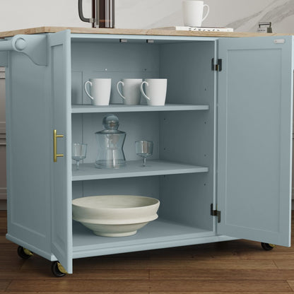 Dolly Madison Drop Leaf Kitchen Cart - Blue - 5000003834
