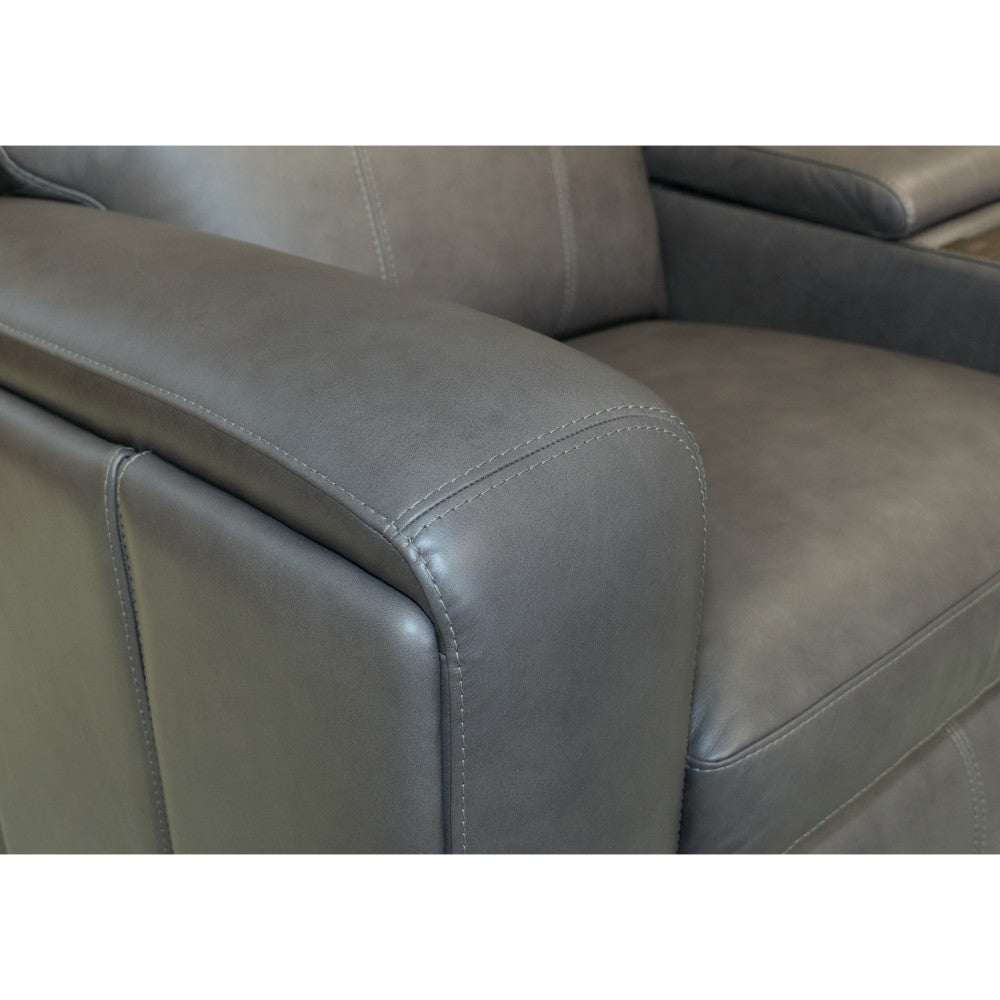 Wyatt Power Reclining Loveseat with Console & Power Headrests & Lumbar - Leather 705-02