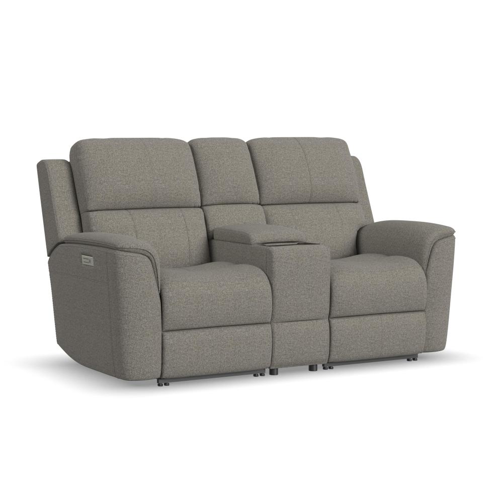Henry Power Reclining Loveseat with Console & Power Headrests & Lumbar - Fabric 425-01