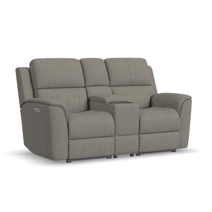 Henry Power Reclining Loveseat with Console & Power Headrests & Lumbar - Fabric 425-01