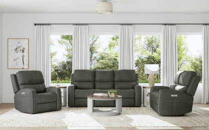 Linden Power Reclining Sofa with Power Headrests & Lumbar - Leather 946-02