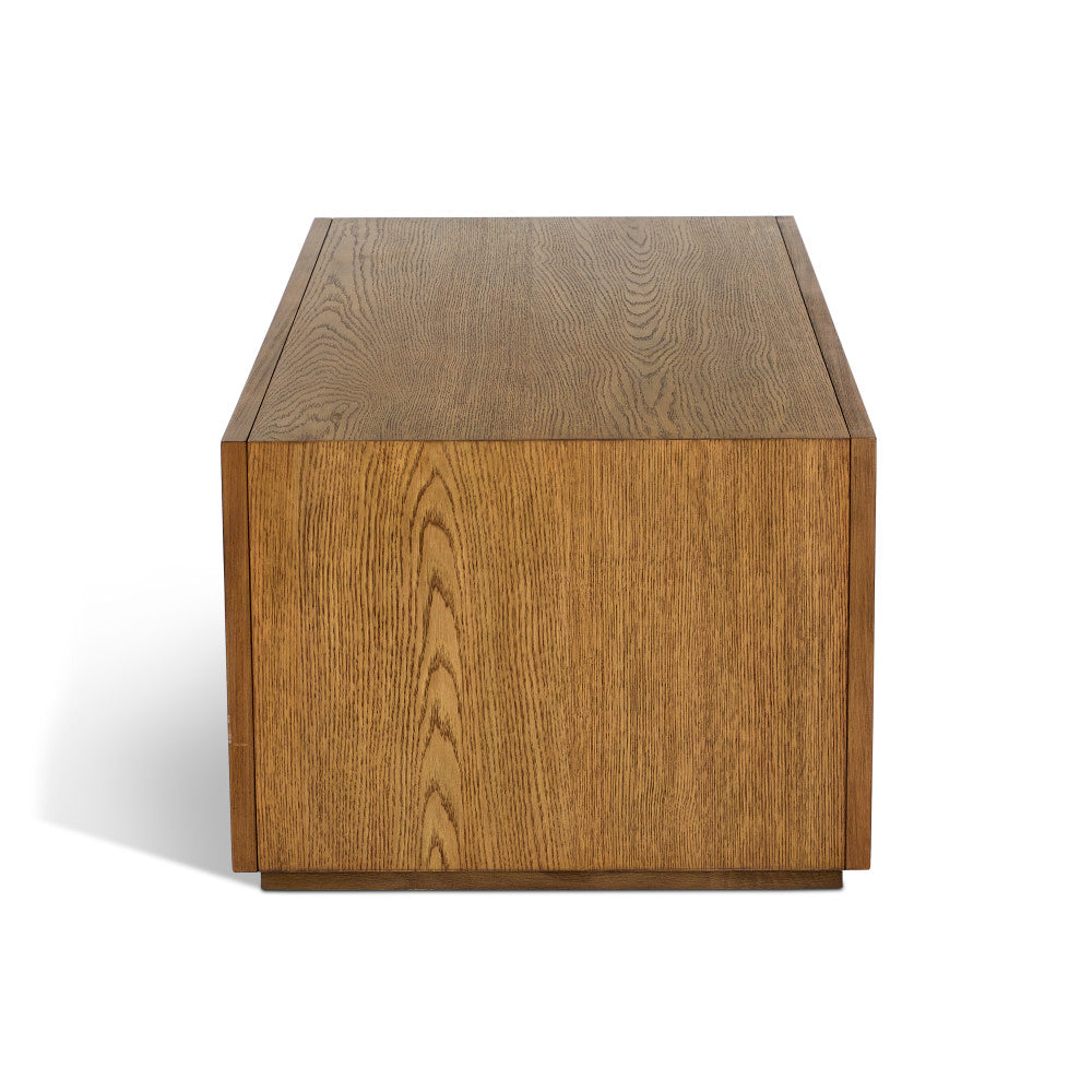 Waterfall Rectangular Coffee Table with Casters - Brown