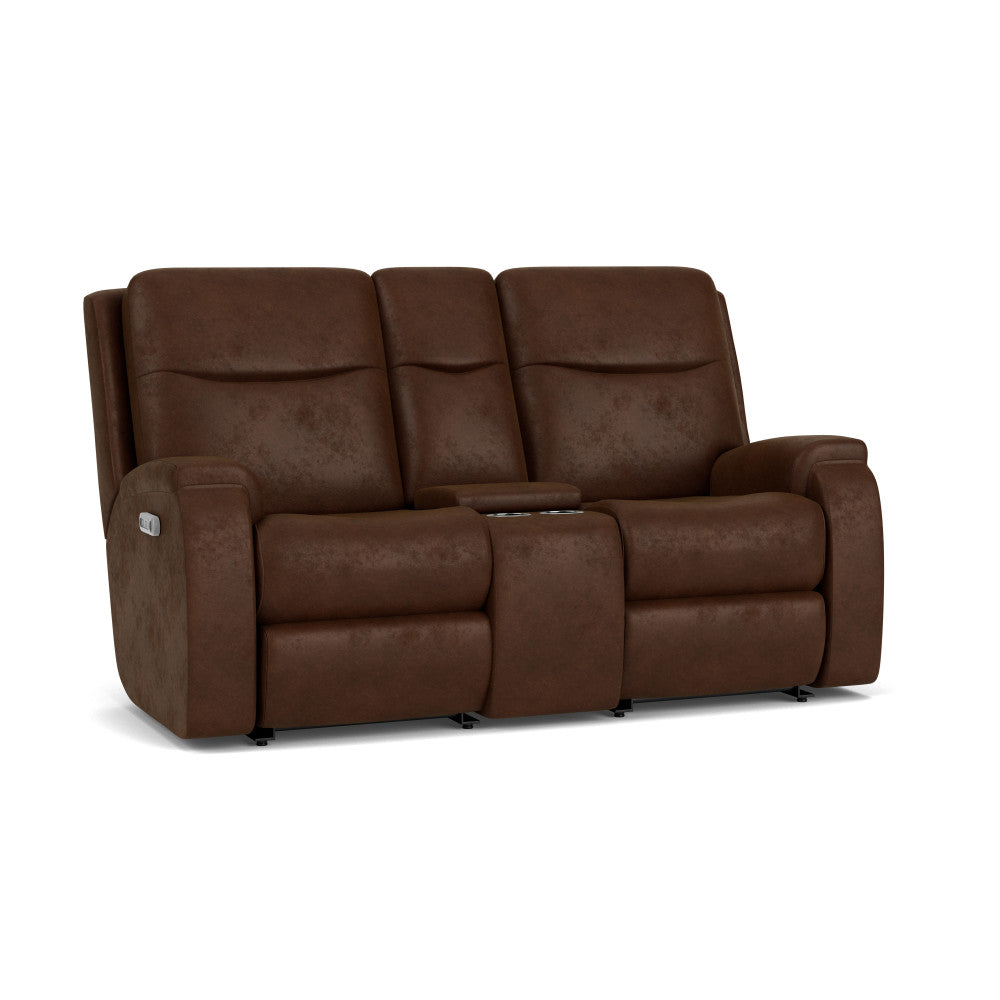 Penn Power Reclining Loveseat with Console & Power Headrests & Lumbar - Default Title