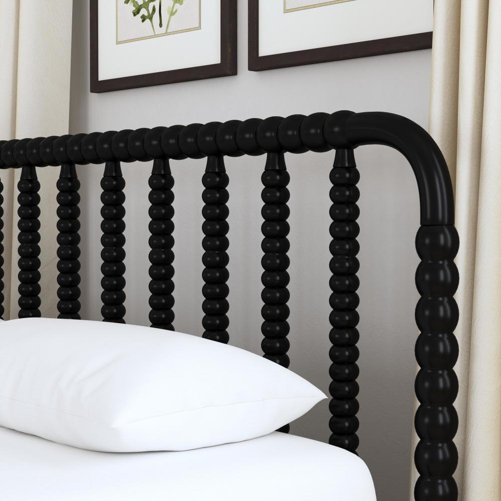 Spindle Queen Bed and Two Nightstands - Black