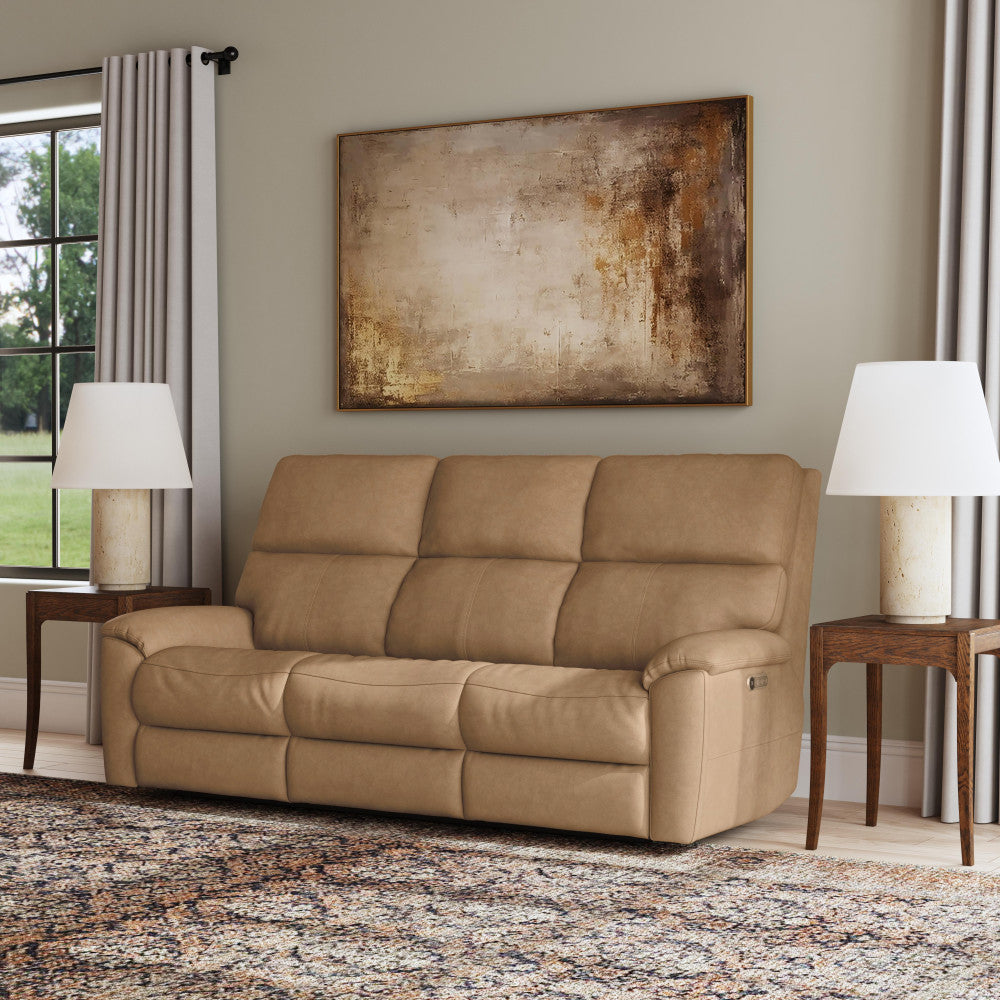 Porter Power Reclining Sofa with Console, Power Headrest, & Lumbar - Leather 577-82