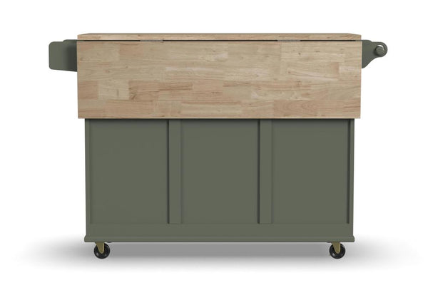 Dolly Madison Drop Leaf Kitchen Cart - Green
