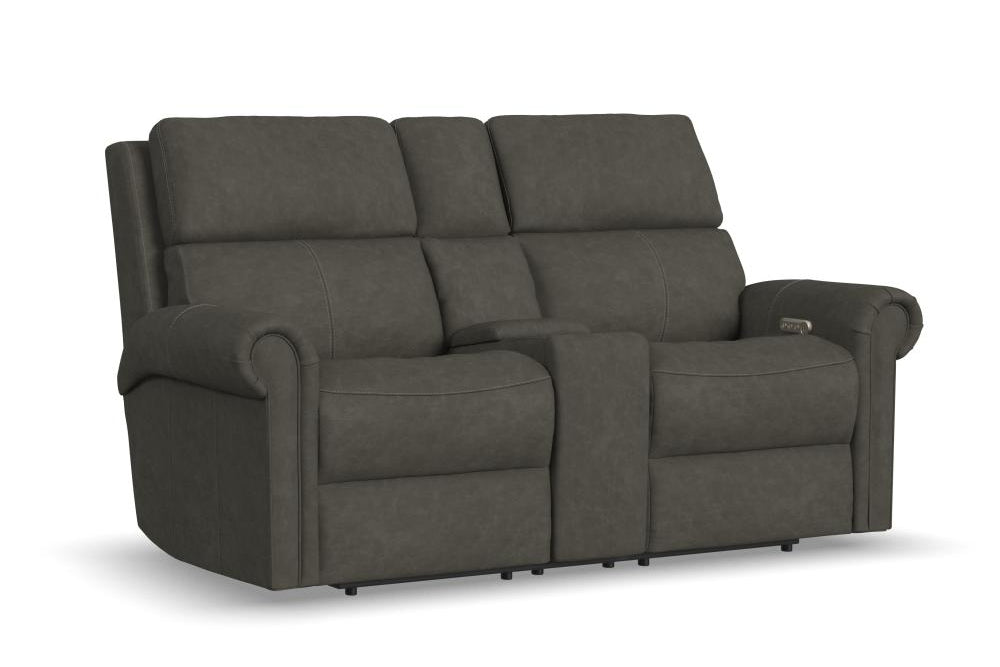Bernard Collection - Power Reclining Loveseat with Console, Power Headrests & Lumbar
