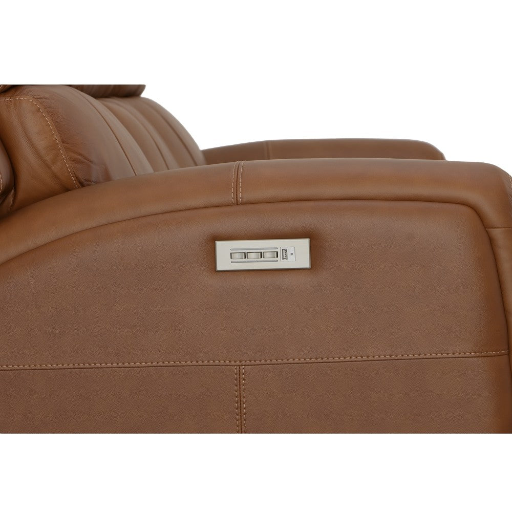 Linden Power Reclining Sofa with Power Headrests & Lumbar - Leather 946-72