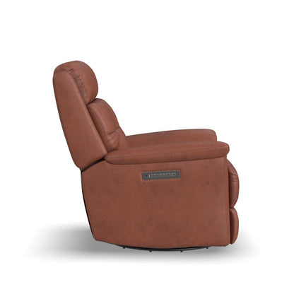 Sophisticated Power Swivel Gliding Recliner with Power Headrest & Lumbar - Leather 665-54