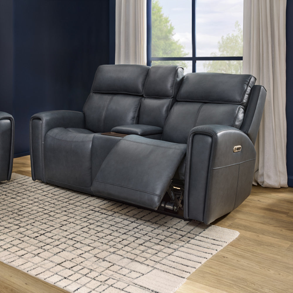 Warren Power Reclining Loveseat with Console, Power Headrest & Lumbar - Default Title