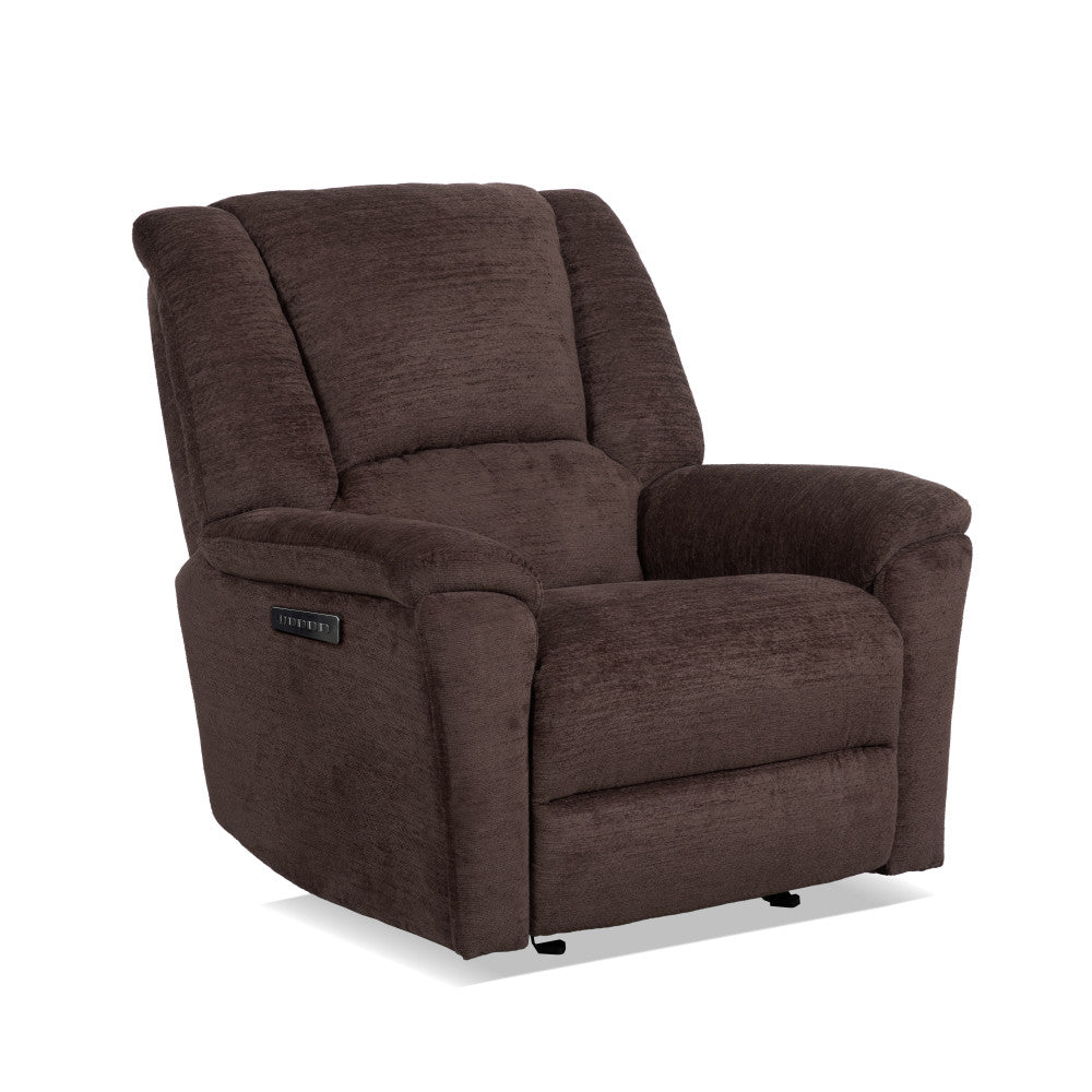 Plush Power Gliding Recliner with Power Headrest & Lumbar - Fabric 410-70