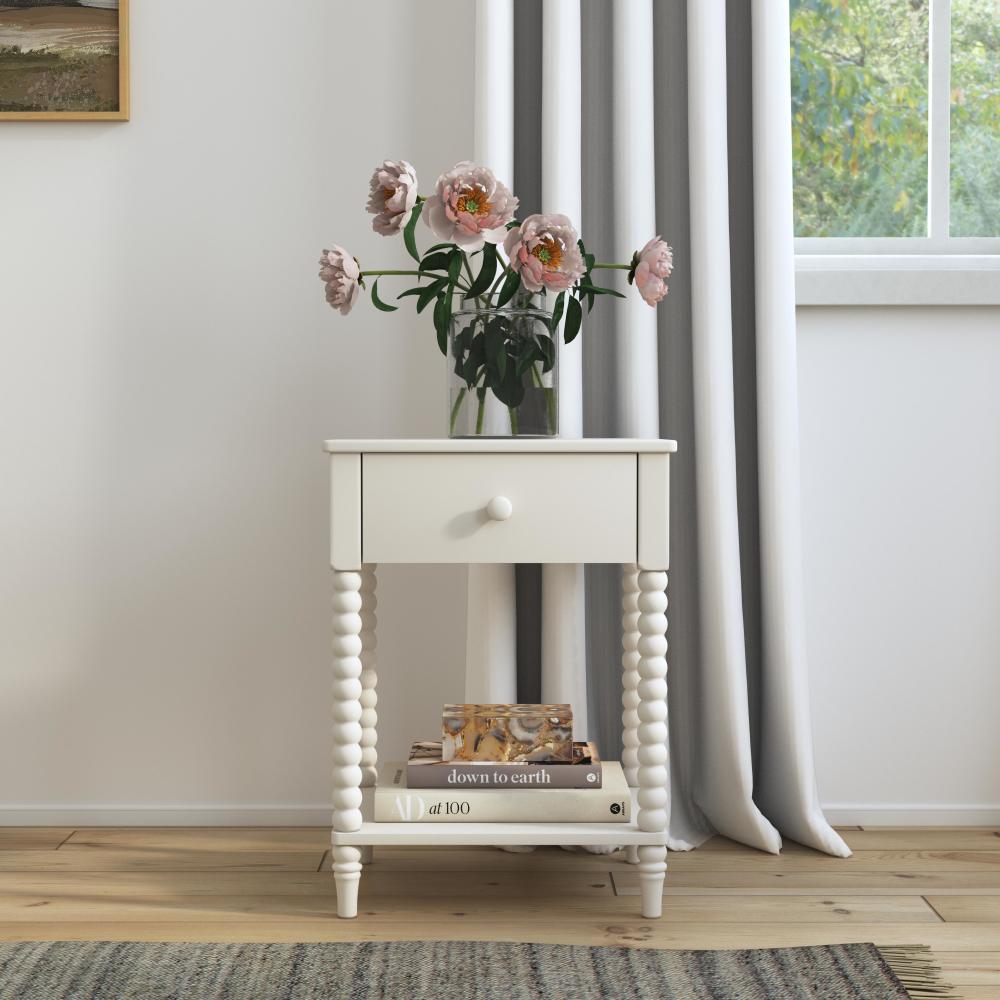 Spindle Nightstand - White