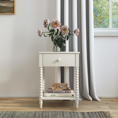 Spindle Nightstand - White