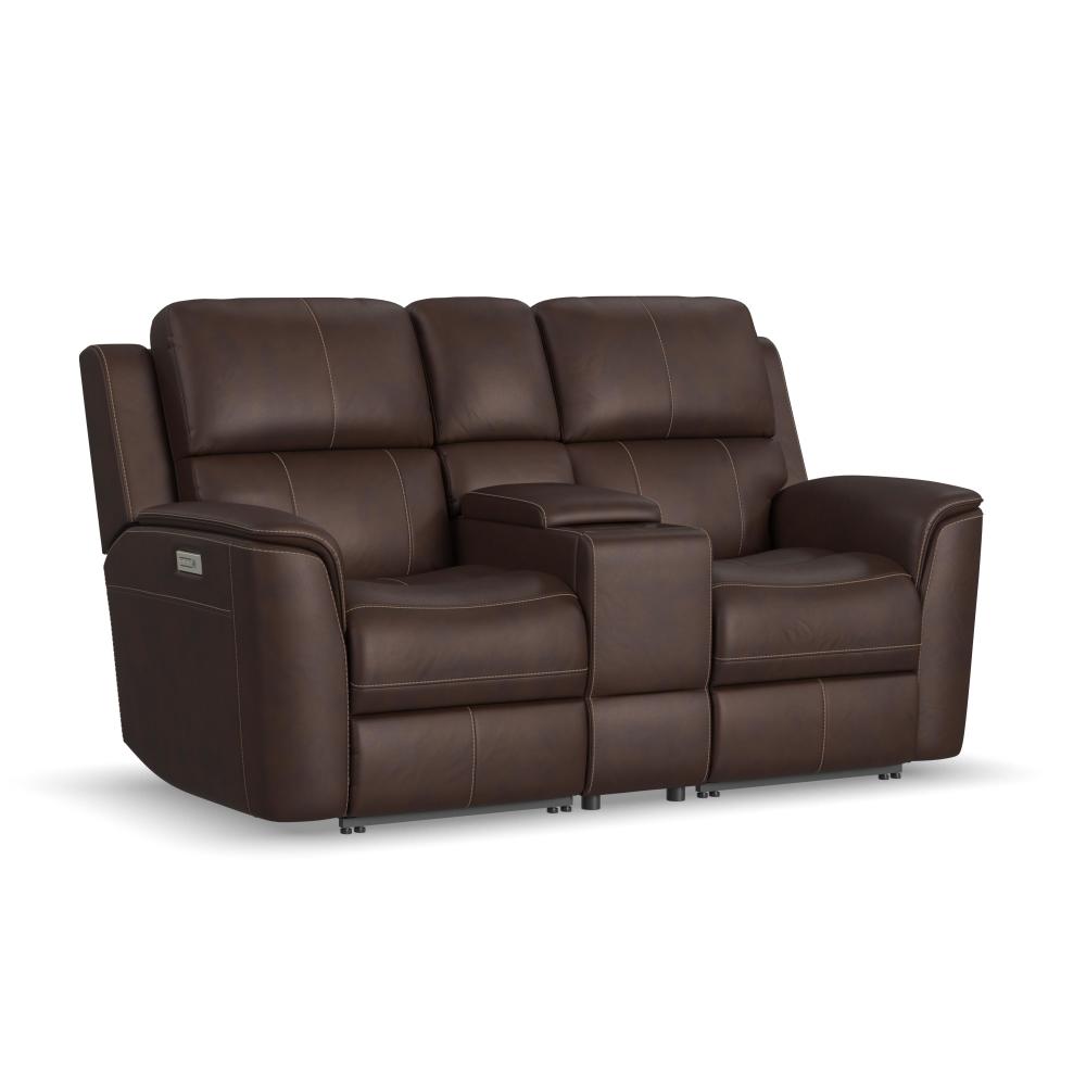 Henry Power Reclining Loveseat with Console & Power Headrests & Lumbar - Fabric 946-71