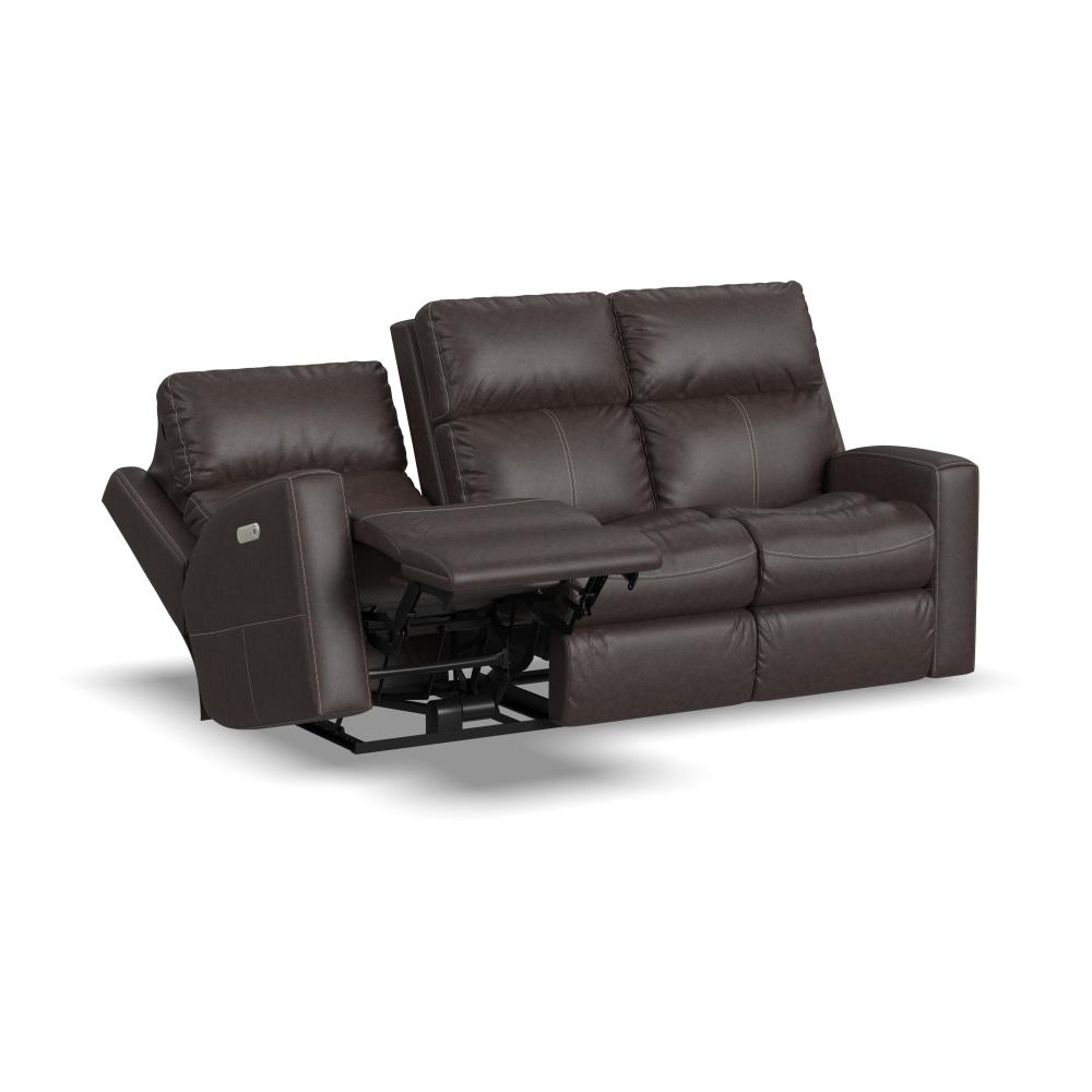 Score Power Reclining Sofa with Power Headrests & Lumbar - Leather 654-70