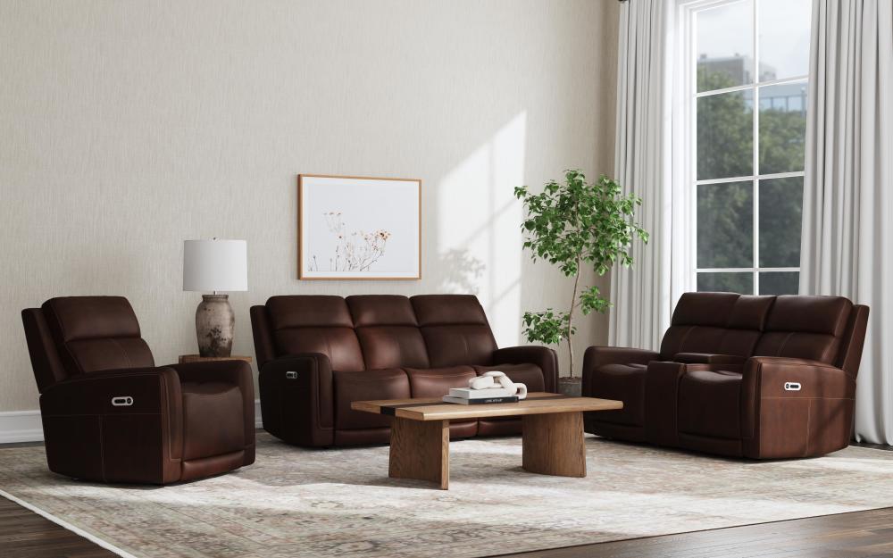 Alister Power Gliding Sofa with Power Headrests & Lumbar - Leather 946-71