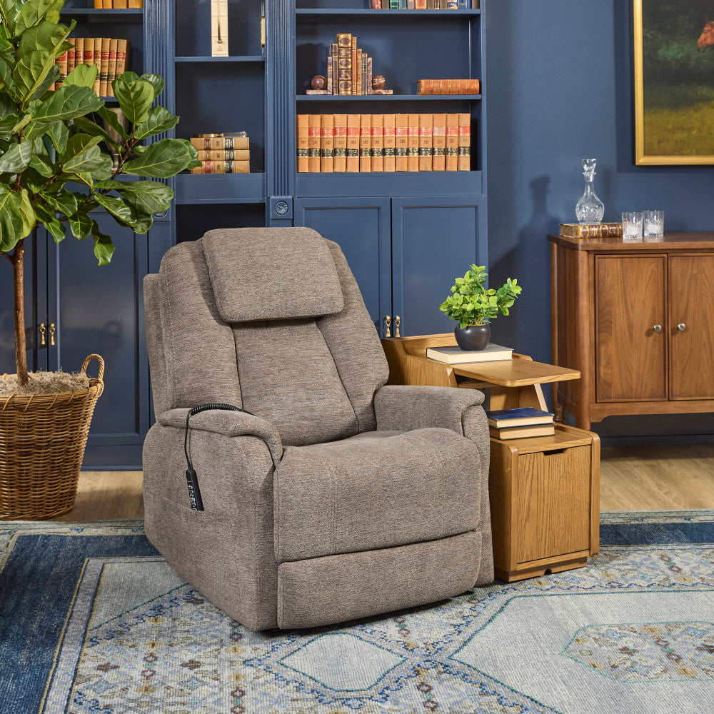 Zecliner Model 3+ Petite Power Lift Recliner with Power Headrest, Lumbar, Heat & Massage - Fabric 358-04