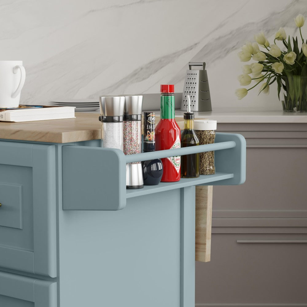 Dolly Madison Drop Leaf Kitchen Cart - Blue - 5000003834
