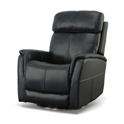 View Power Swivel Recliner with Power Headrest - Leather 050-40