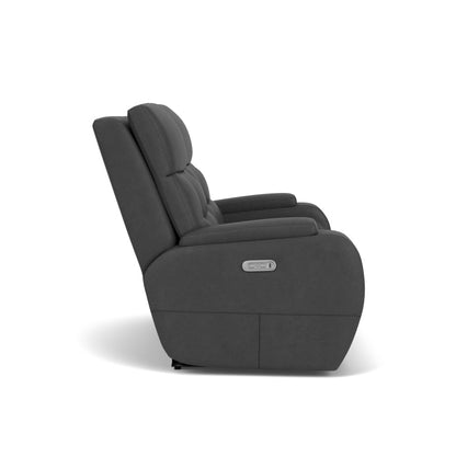 Strait Power Reclining Loveseat with Power Headrests - Leather 653-80
