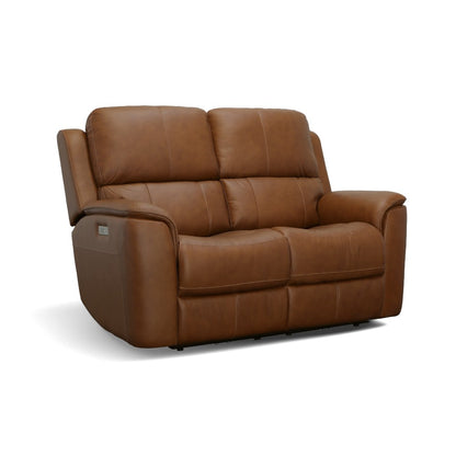 Henry Power Reclining Loveseat with Power Headrests & Lumbar - Leather 946-72