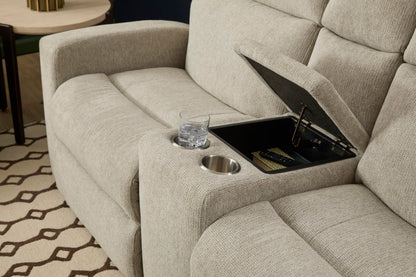 Score Power Reclining Loveseat with Console, Power Headrests & Lumbar - Default Title