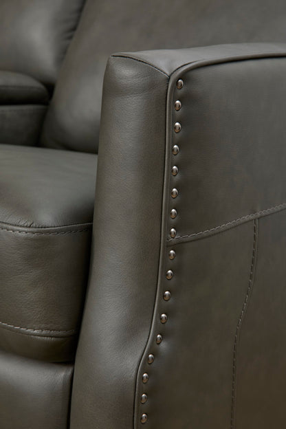 Maxwell Power Reclining Loveseat with Console, Power Headrests and Lumbar - Black