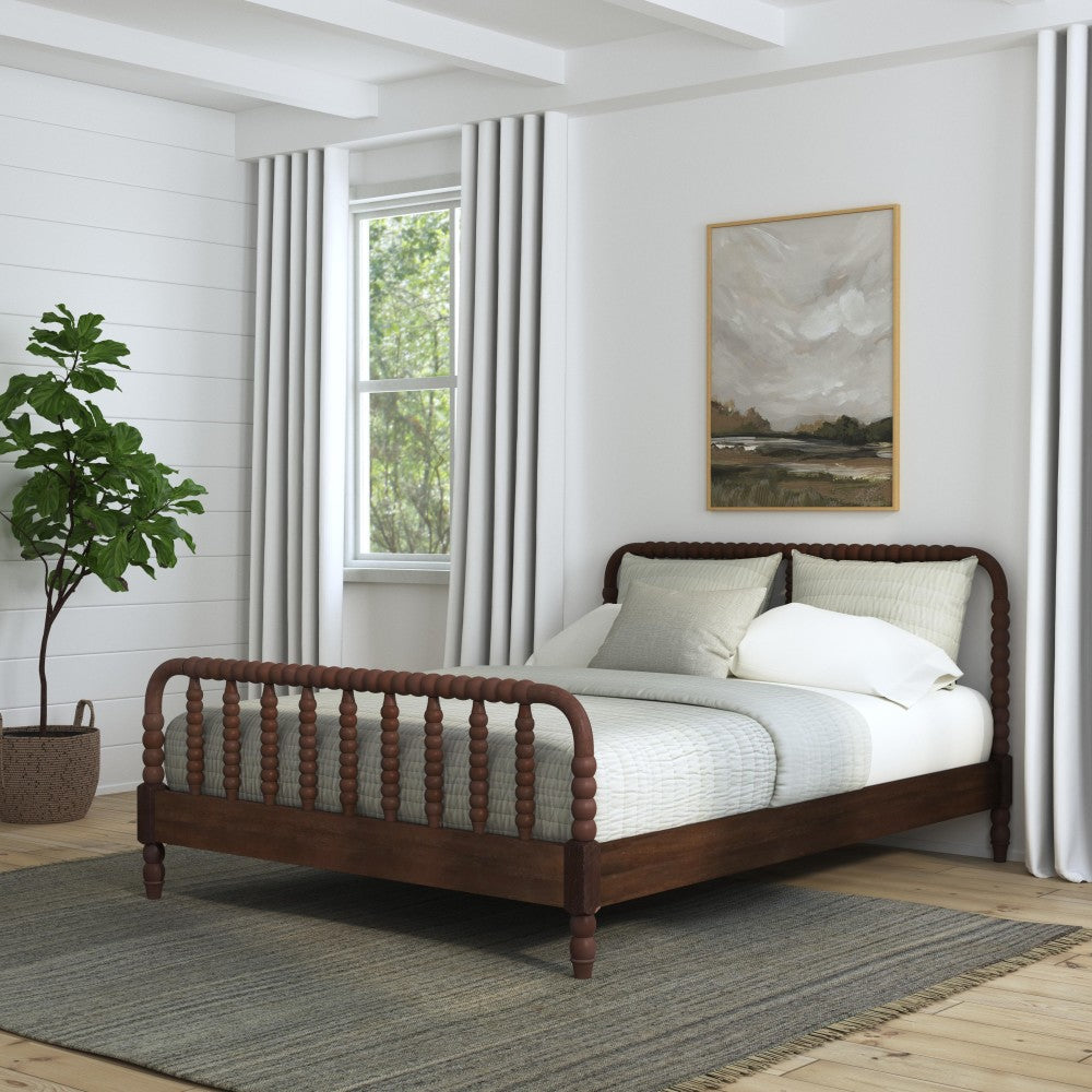 Spindle Queen Bed - Brown