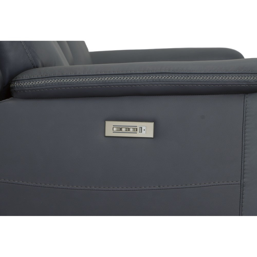 Sawyer Pwr Recl Loveseat w/ Console, Pwr Hdrsts, Lumbar - Leather 009-42