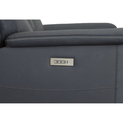 Sawyer Pwr Recl Loveseat w/ Console, Pwr Hdrsts, Lumbar - Leather 009-42