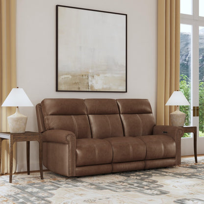 Alexander Power Reclining Sofa with Console, Power Headrest & Lumbar - Leather 706-71