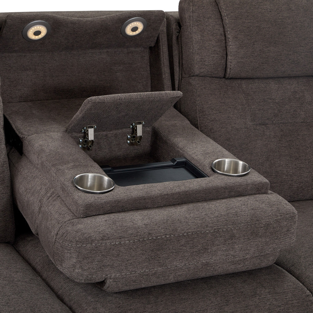 Zecliner Zofa Power Sleep Sofa with Power Headrests & Lumbar - Brown