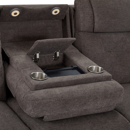 Zecliner Zofa Power Sleep Sofa with Power Headrests & Lumbar - Brown