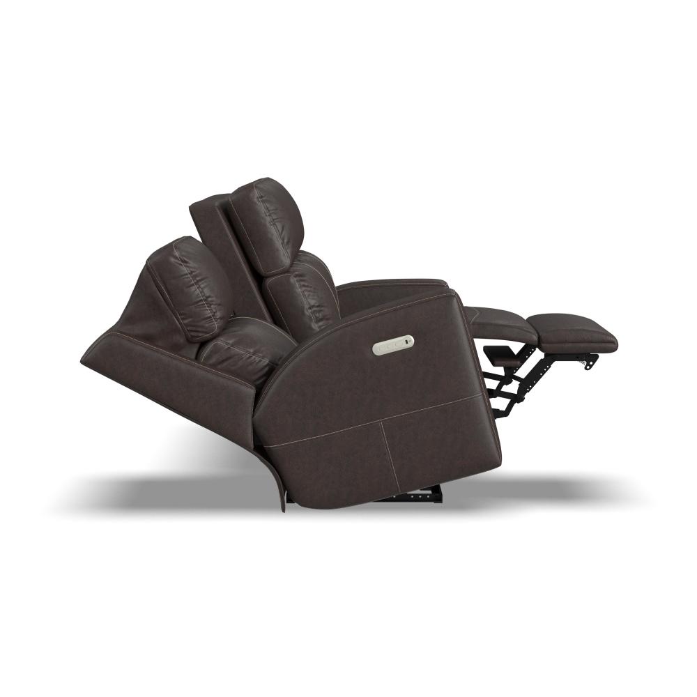 Score Power Reclining Sofa with Power Headrests & Lumbar - Leather 654-70